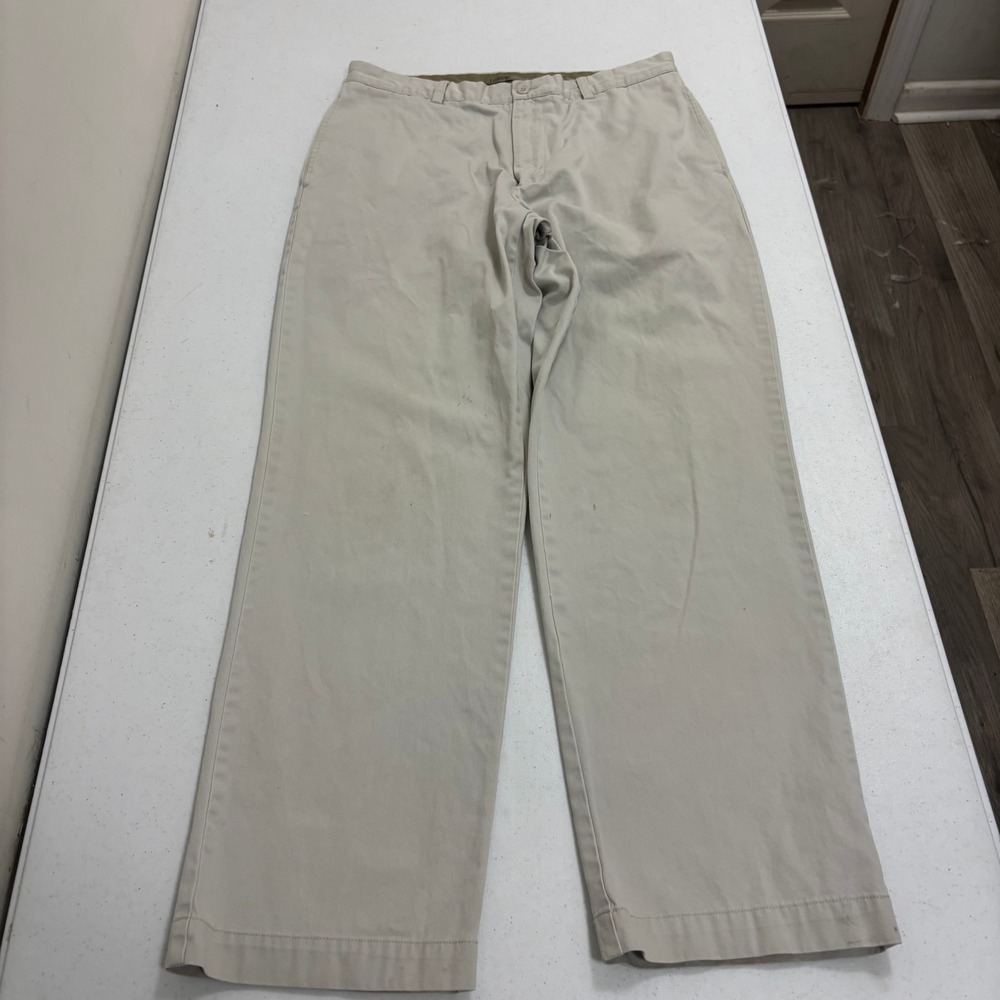 J.Crew Mens Regular Fit 100% Cotton Chino Pants Khaki Beige 34x32 7454